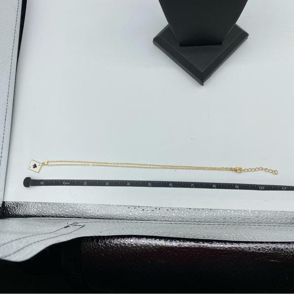 Las Vegas Casino Ace Of Spades Card Black White & Gold Necklace - Picture 4 of 5